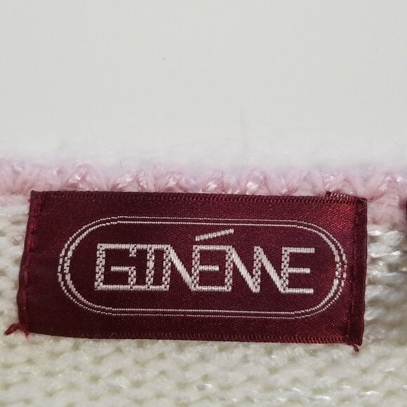 Ginenne Womens Vintage Sweater Size M Embellished Leaves Pullover Pastel - Picture 7 of 13